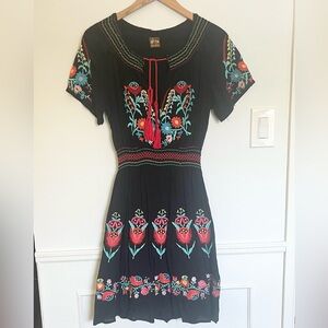 Richie black embroidered dress